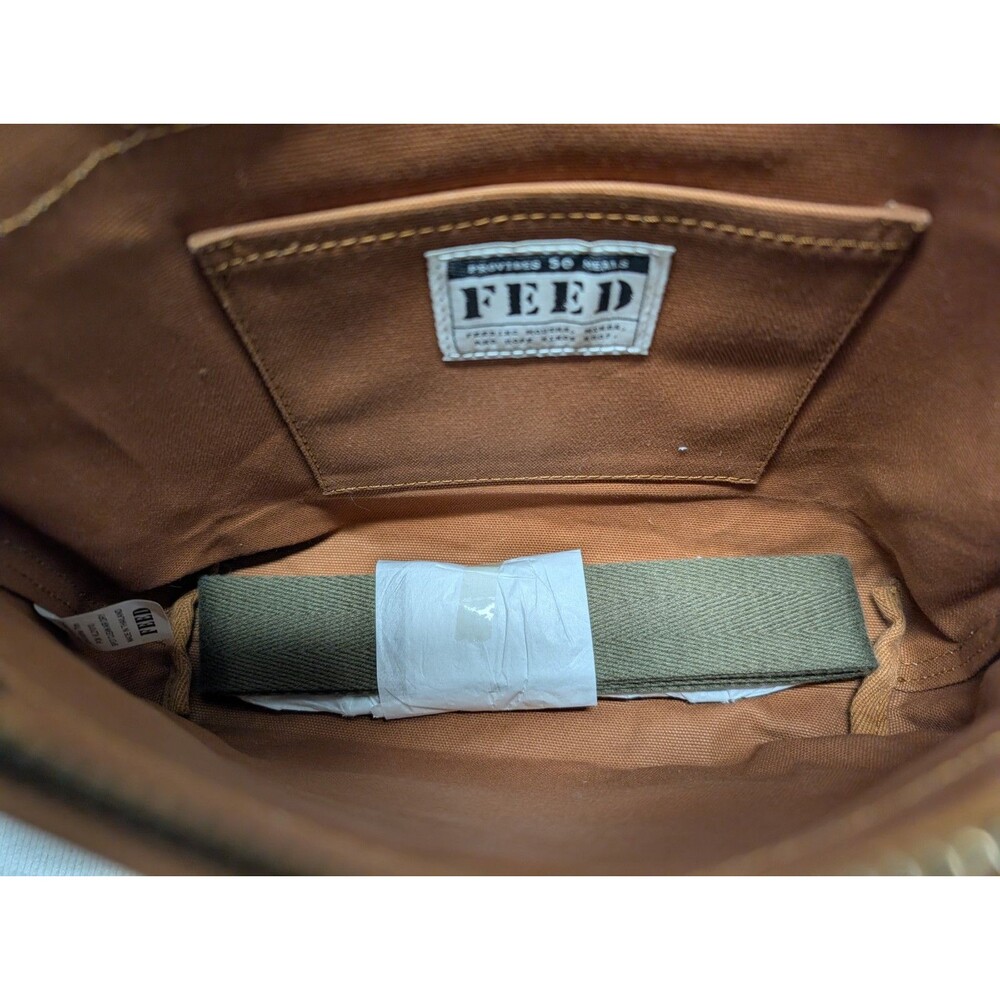 Feed Eleanor Brown Reusable Eco Market Canvas Bag Leather Tote Boho Sustainable - Picture 9 of 11